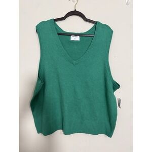 Old Navy Women's Plus Sleeveless Sweater Vest So Soft Green Sz 3X NEW Academic